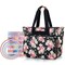 Embroidery Project Bag, Embroidery Kits Storage Bag with Multiple Pockets for Embroidery Hoops (Up to 11.2"), Embroidery Floss or Other Embroidery Supplies, Black Peony (Bag Only)